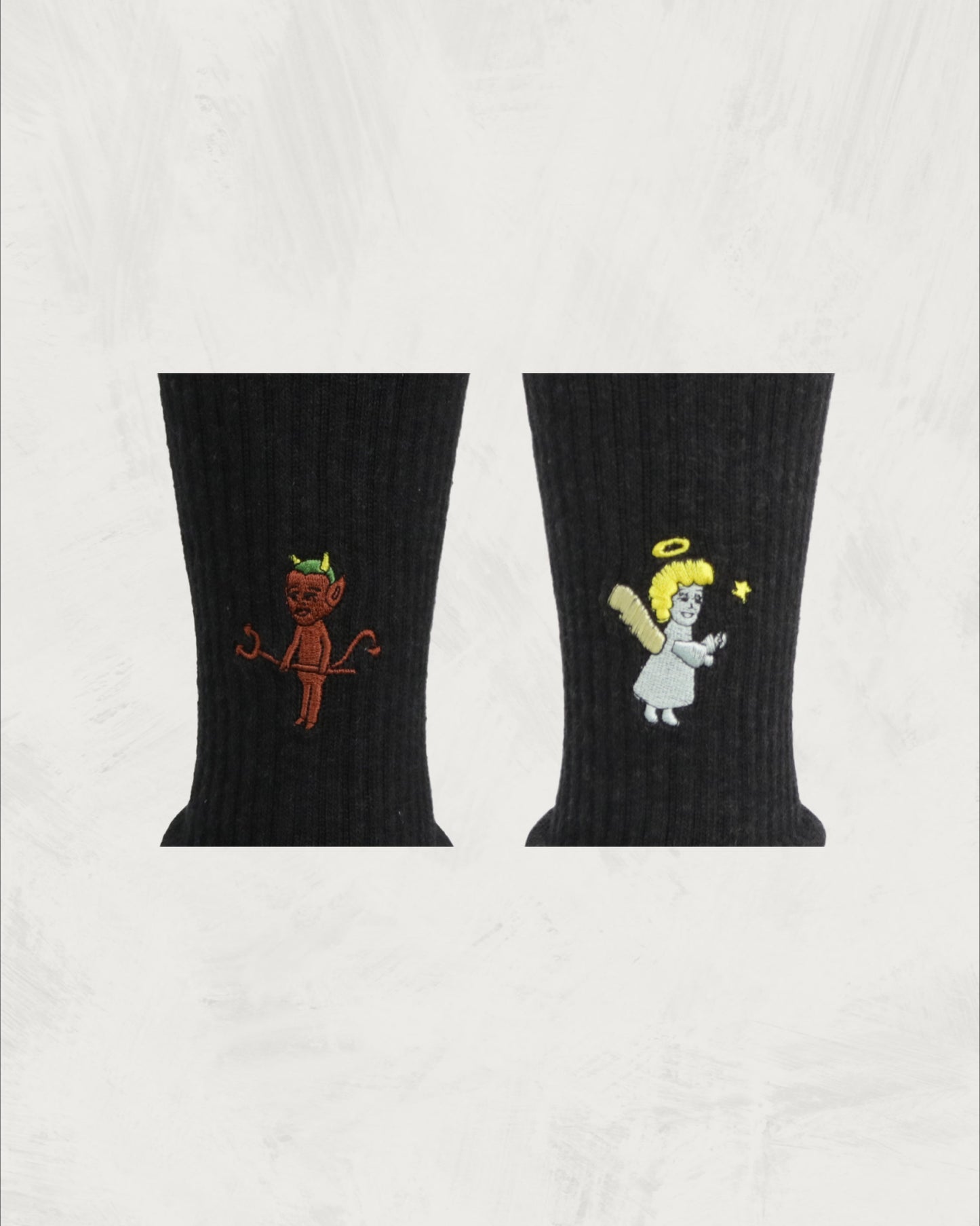 Pile Socks - Embroidery | Angel＆Devil