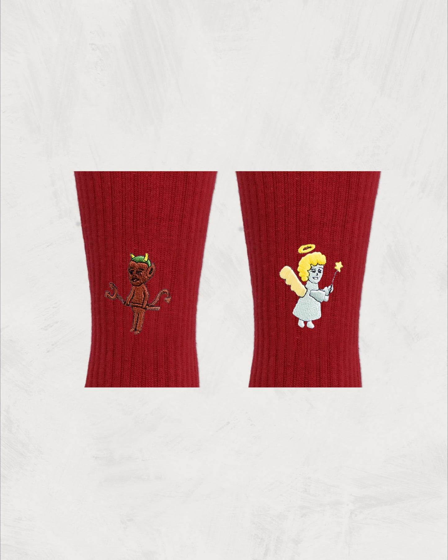 Pile Socks - Embroidery | Angel＆Devil