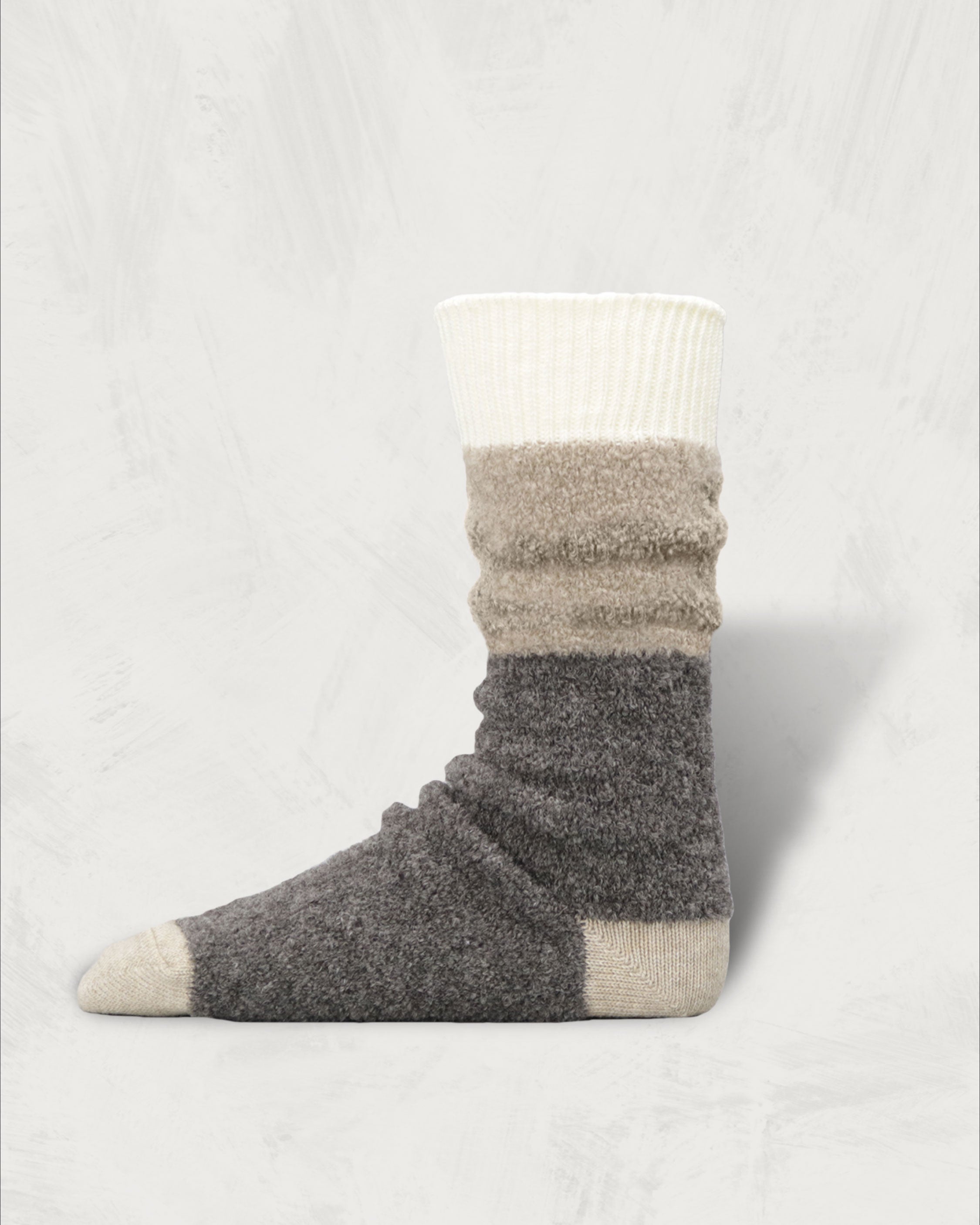 Bicolor Alpaca Boucle Socks