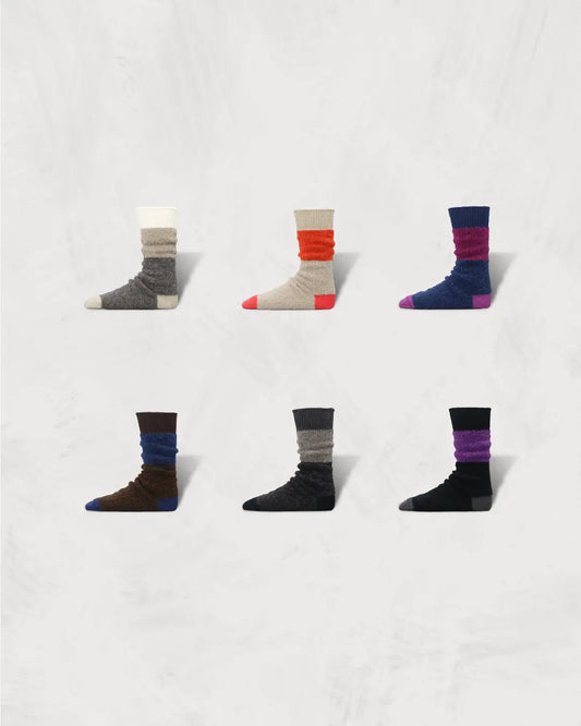 Bicolor Alpaca Boucle Socks