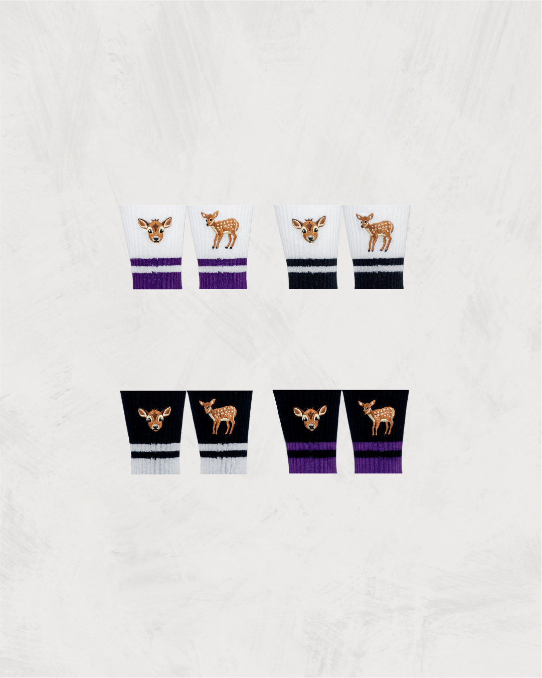 Skater Socks | Embroidery | Fawn