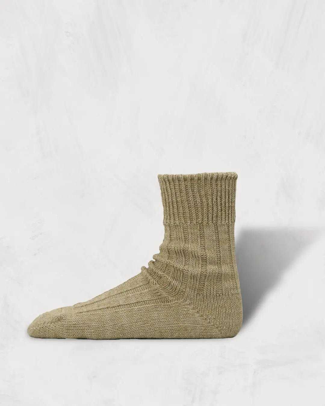 リネンアンドリサイクルポリエステルポリエステルリブソックス_Beige_Linen_and_Recycled_Polyester_Ribbed_Socks_Middle_Length_Beige