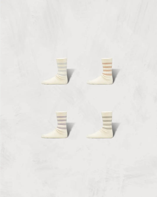 Organic Striped Pile Socks