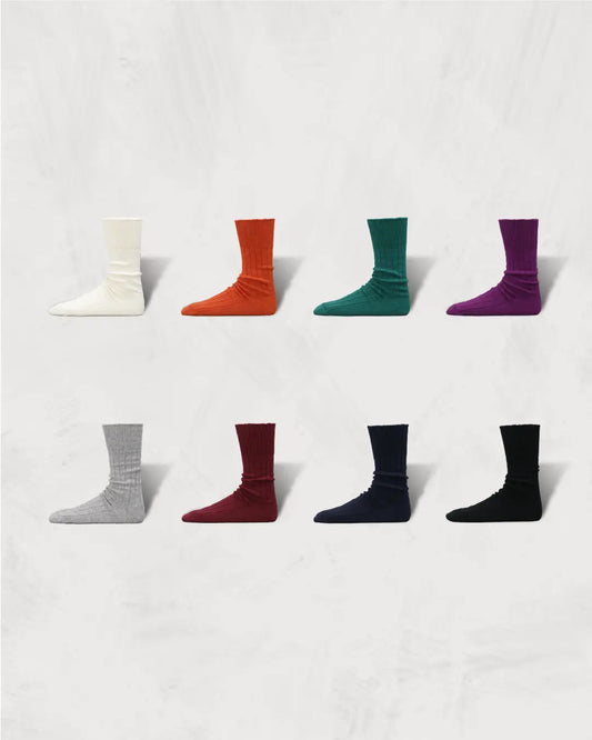 Cashmere Cotton Ribbed Socks