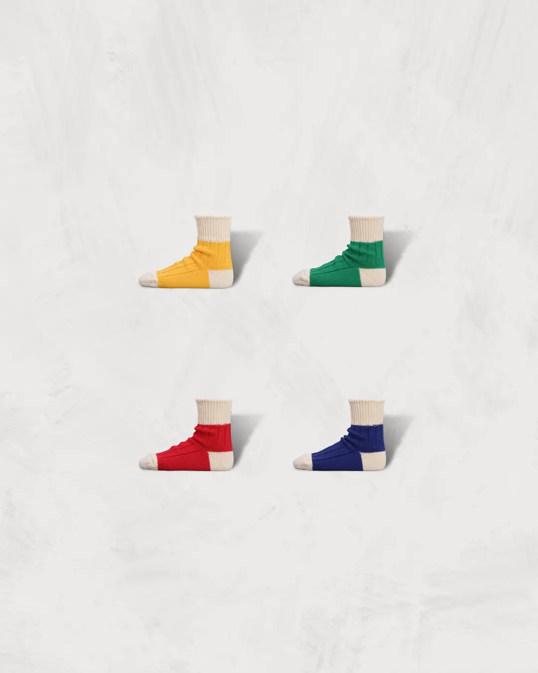 Low Gauge Ribbed Socks | Short Length | Two Tone