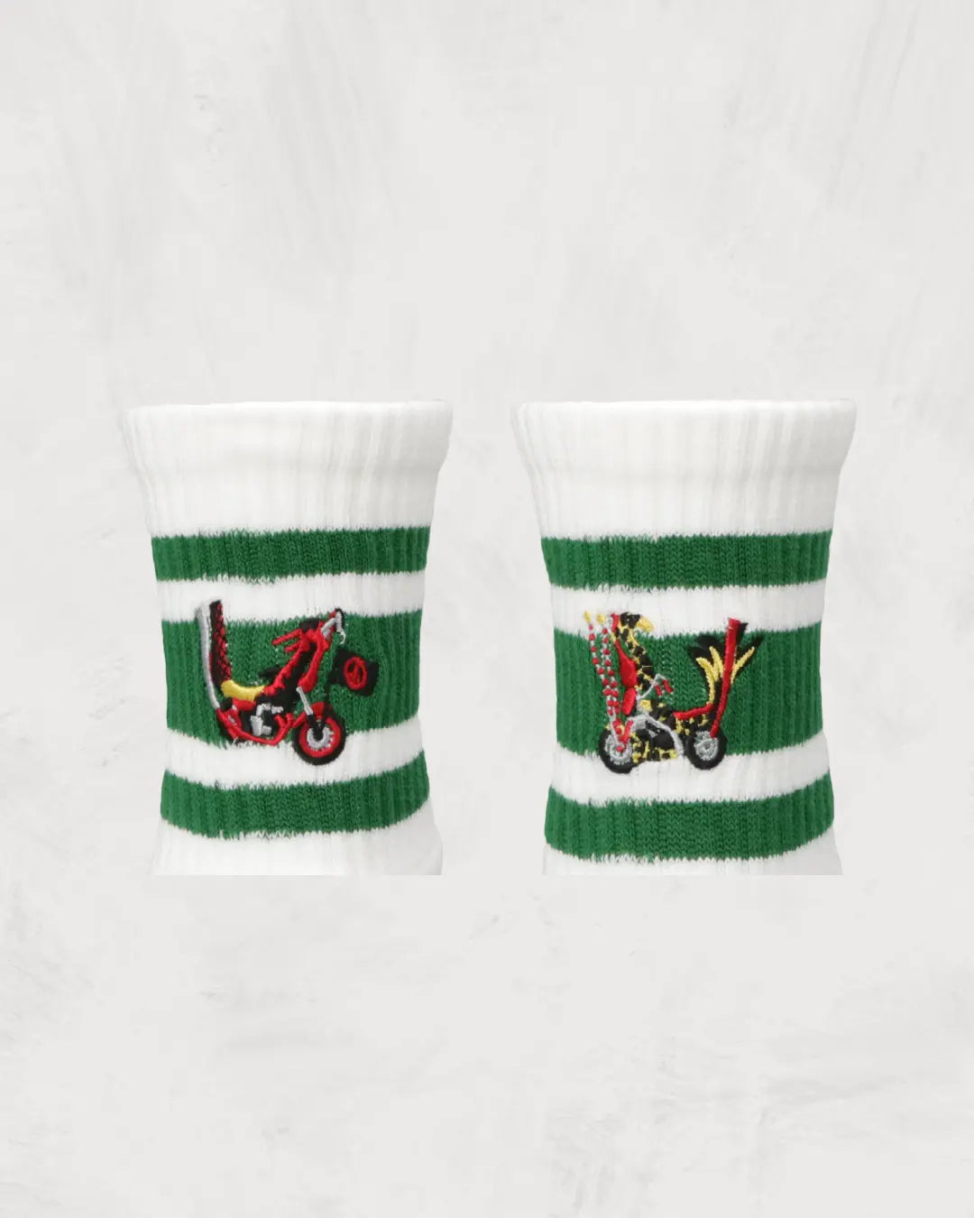 スケーターソックス刺繍-Skater Socks Embroidery Chopper_CP-Green-Back