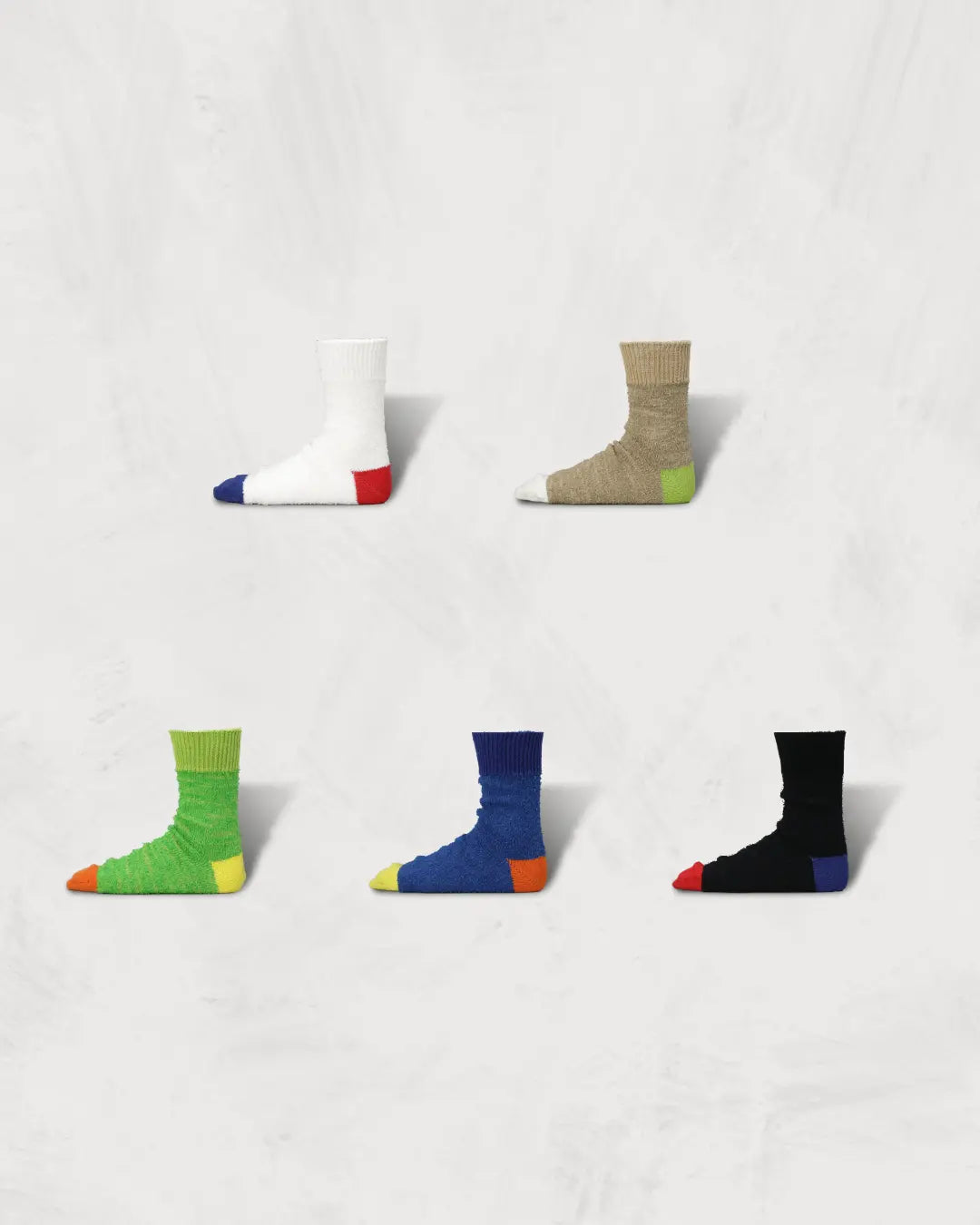 テクスチャードコットンソックス マルチカラード-Textured Cotton Socks | Multicolor